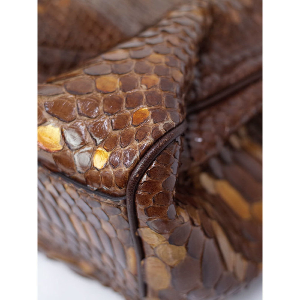 Gucci Tote Tan Sookie Python Bag - image 4